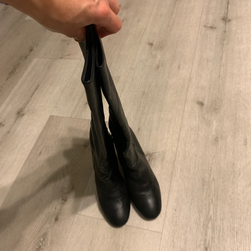 Land's End Women's Stanton‎ High Heel "Black" Leather Pull On Boots Size 7.5 B - Picture 12 of 14